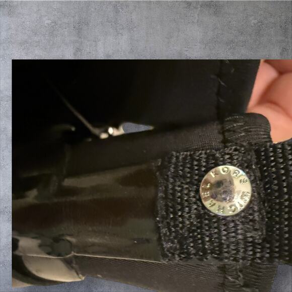 NWOT Michael Kors Black Waterproof Mid Ankle Glossy Boots. 6 - Picture 12 of 13